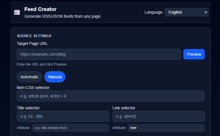 Feed Creator